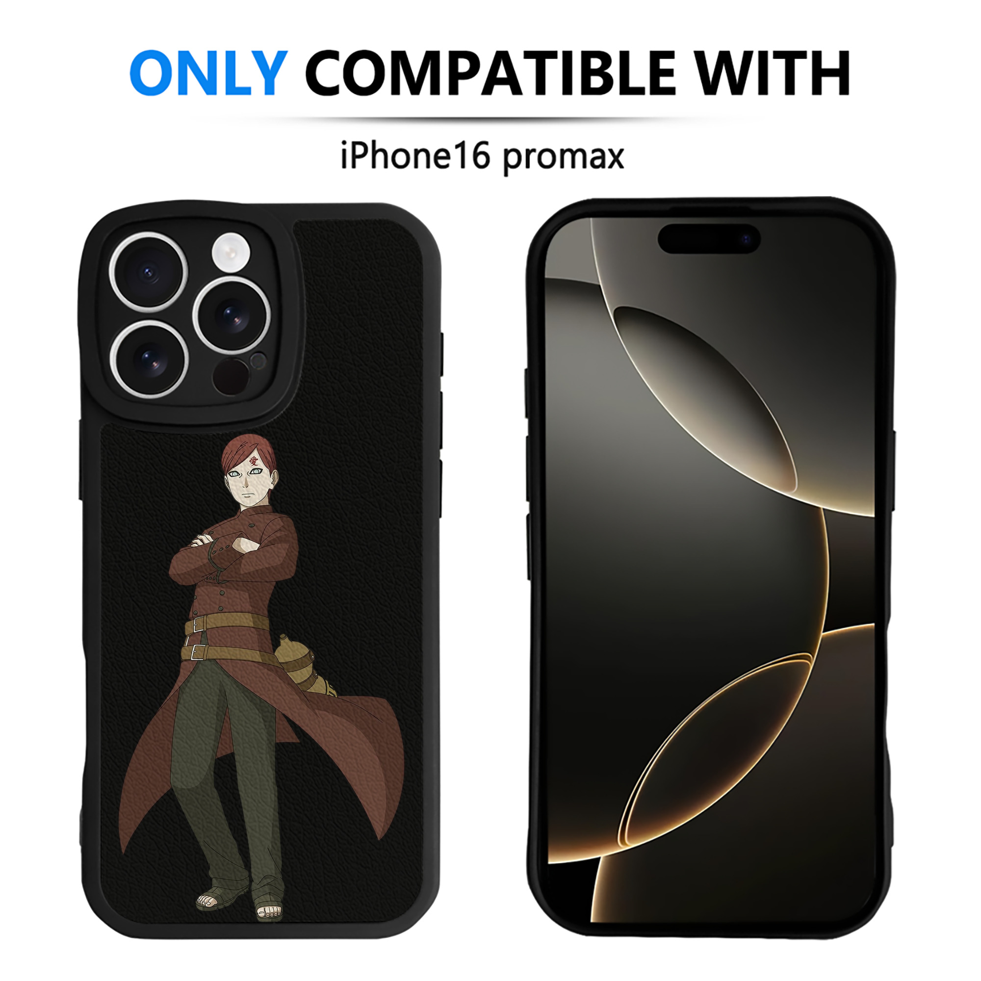 （画像用） NARUTO -ナルト- ガアラ Gaara 【iPhone 16シリーズ対応】シリコンスマホケース（レザー調） 材質：シリコン